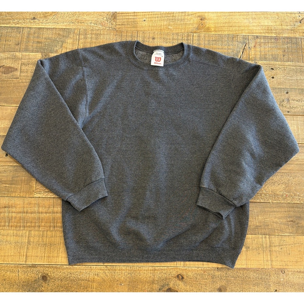 Vintage Wilson Clubhouse Blank  Crewneck Sweater Dark Gray Mens Size Medium